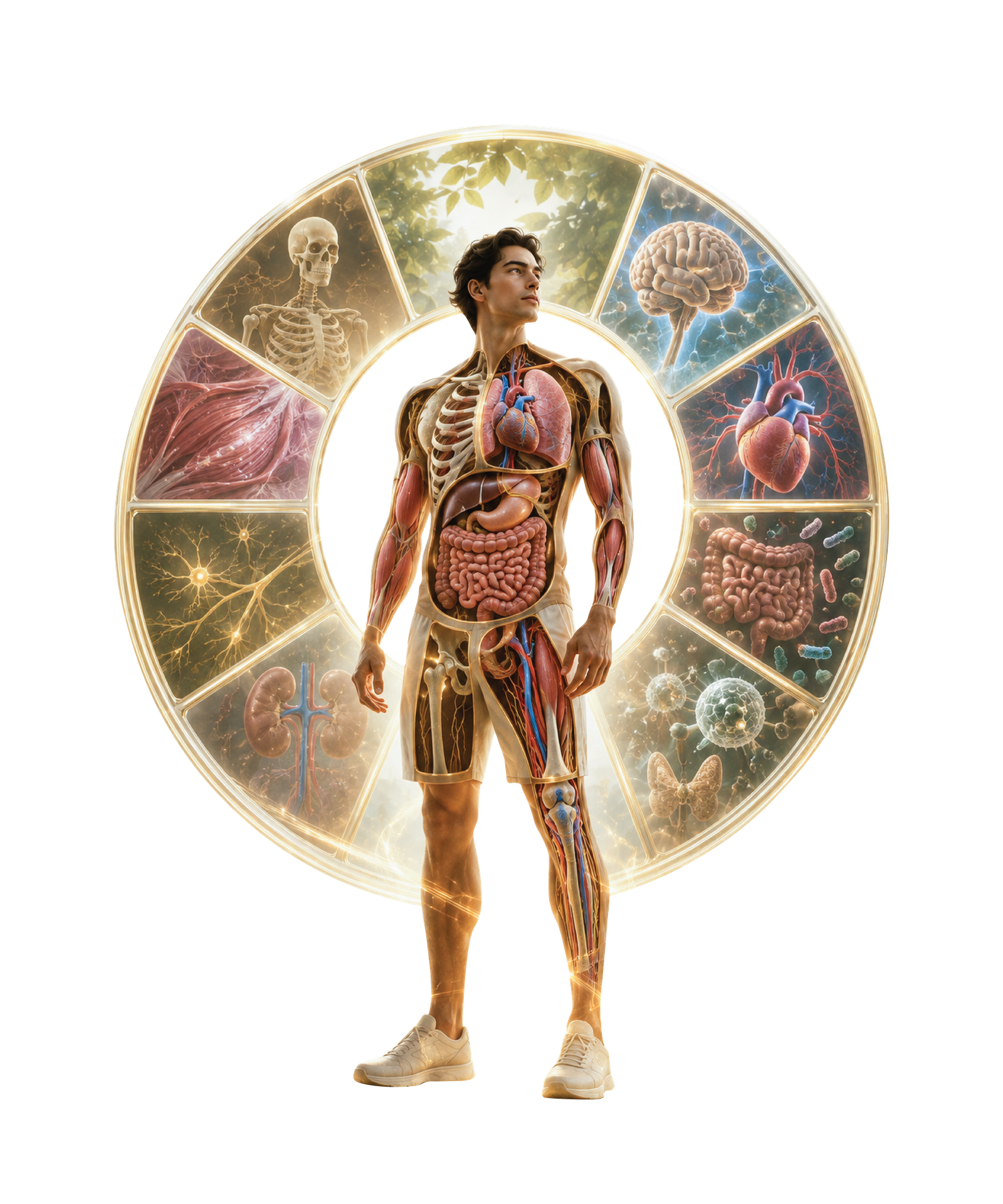 One person viewed through multiple biological and physiological perspectives